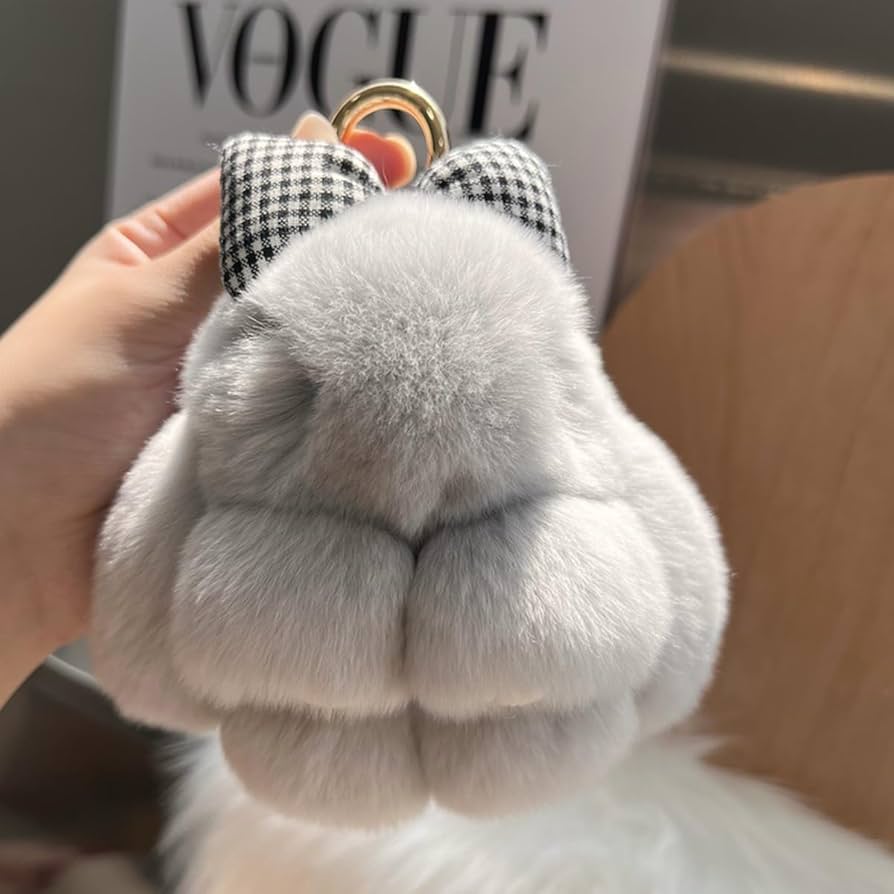 Amazon.co.jp: ファーバニー ウサギ ぬいぐるみ キーホルダー